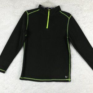 Mambo Australia Youth Jacket Fleece Black 1/4‎ Zip Neon Yellow Long Sleeve XL 18